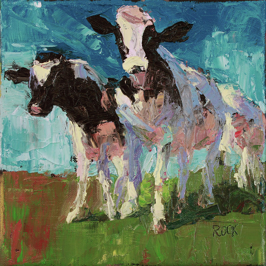 Cows 2 Painting by Leslie Rock - Fine Art America