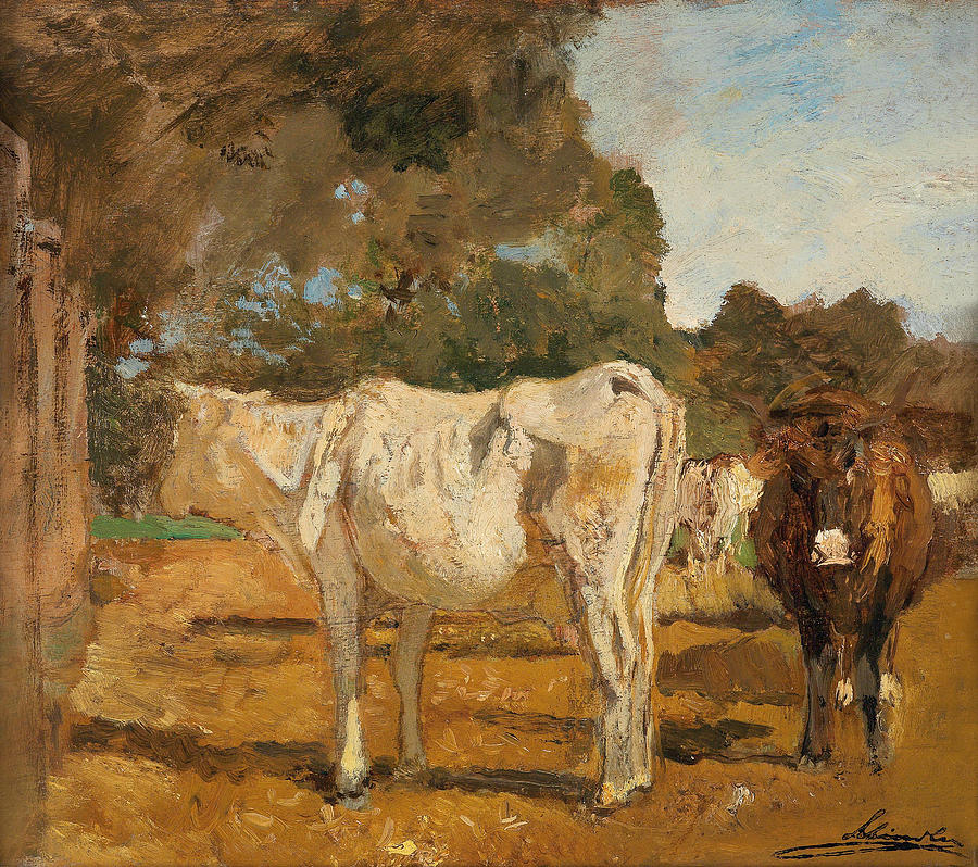 Cows Painting by Emil Jakob Schindler