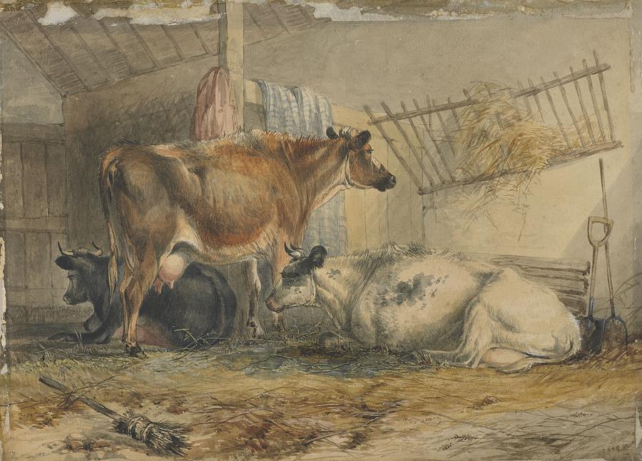 Cows, England, by John Holding Painting by Celestial Images