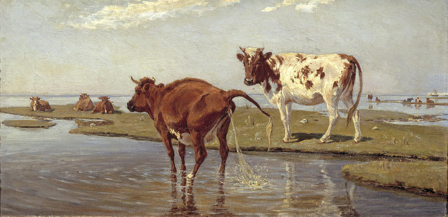 Cows on Saltholm Painting by Theodor Philipsen