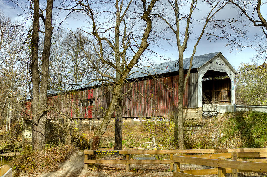 Cox Ford covered bridge Photograph by Jack R Perry