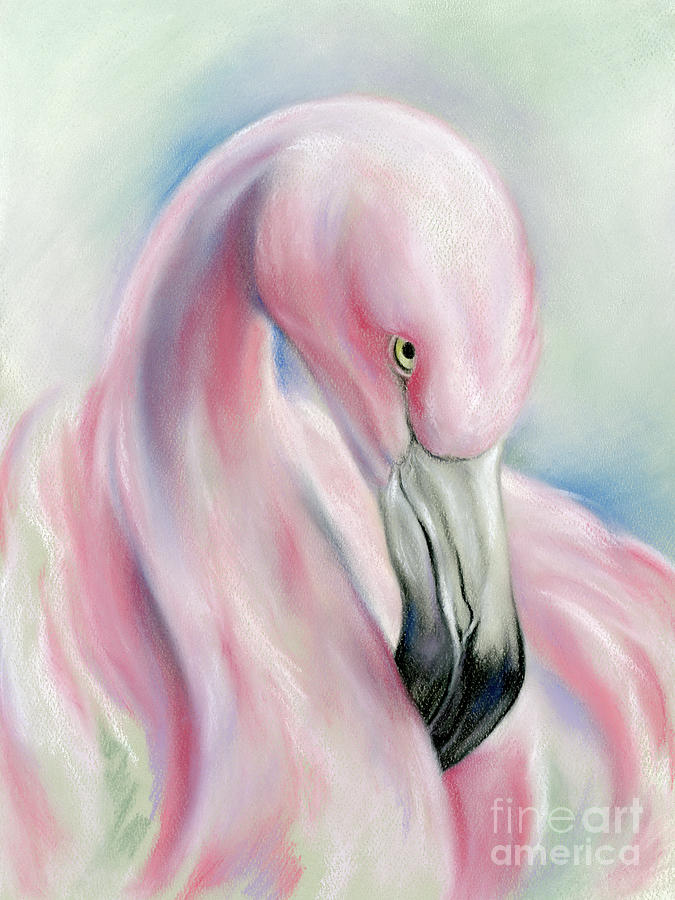 Coy Flamingo Painting by MM Anderson
