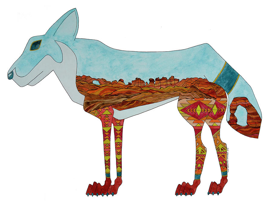 Coyote Painting - Coyote - Arches National Park by Tara Warburton-Schwaber Coyote Painting - Coyote - Arches National Park by Tara Warburton-Schwaber