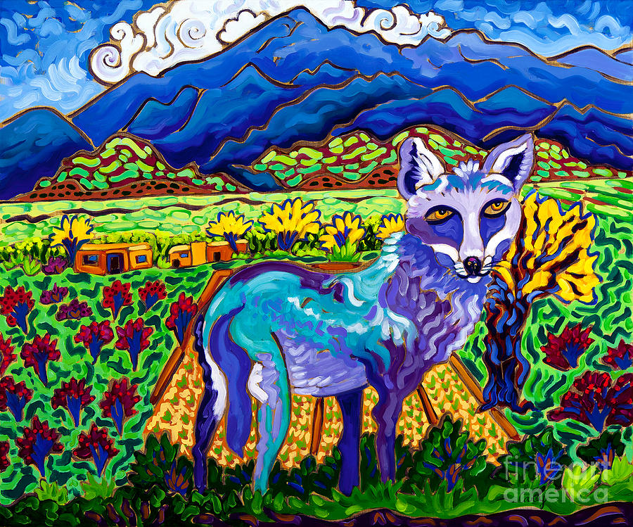 Coyote Coat of Many Colors Painting by Cathy Carey