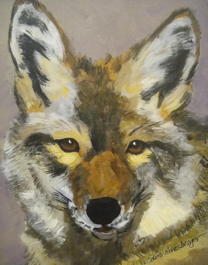 Coyote Painting by Edith Hunsberger