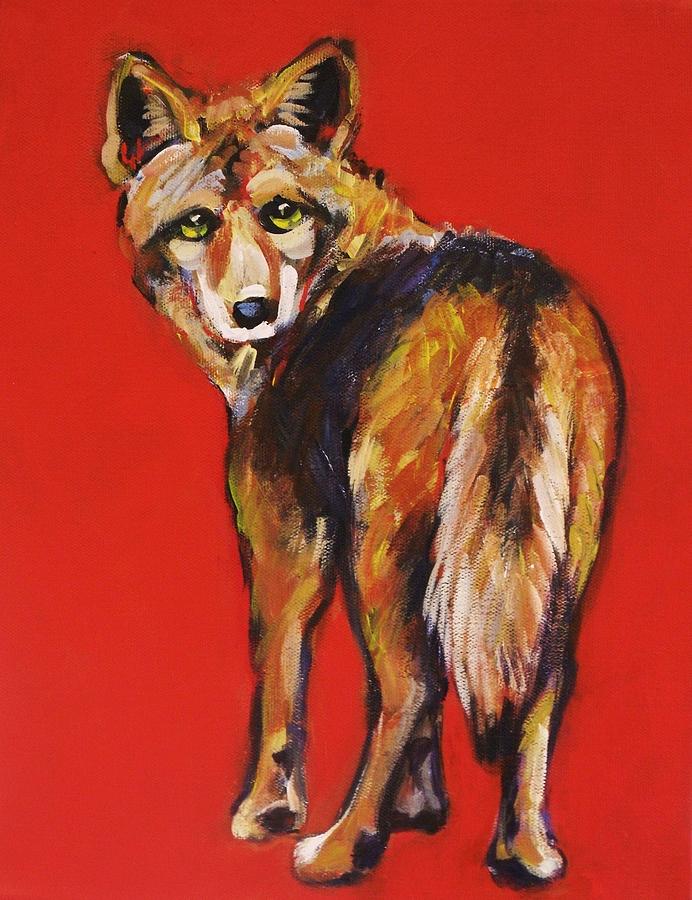 Coyote Looking Back Painting by Carol Suzanne Niebuhr