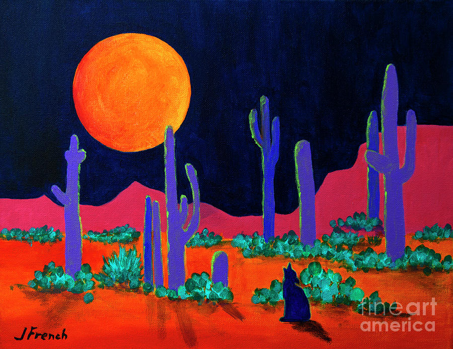 Coyote Moon Painting by Jeanette French