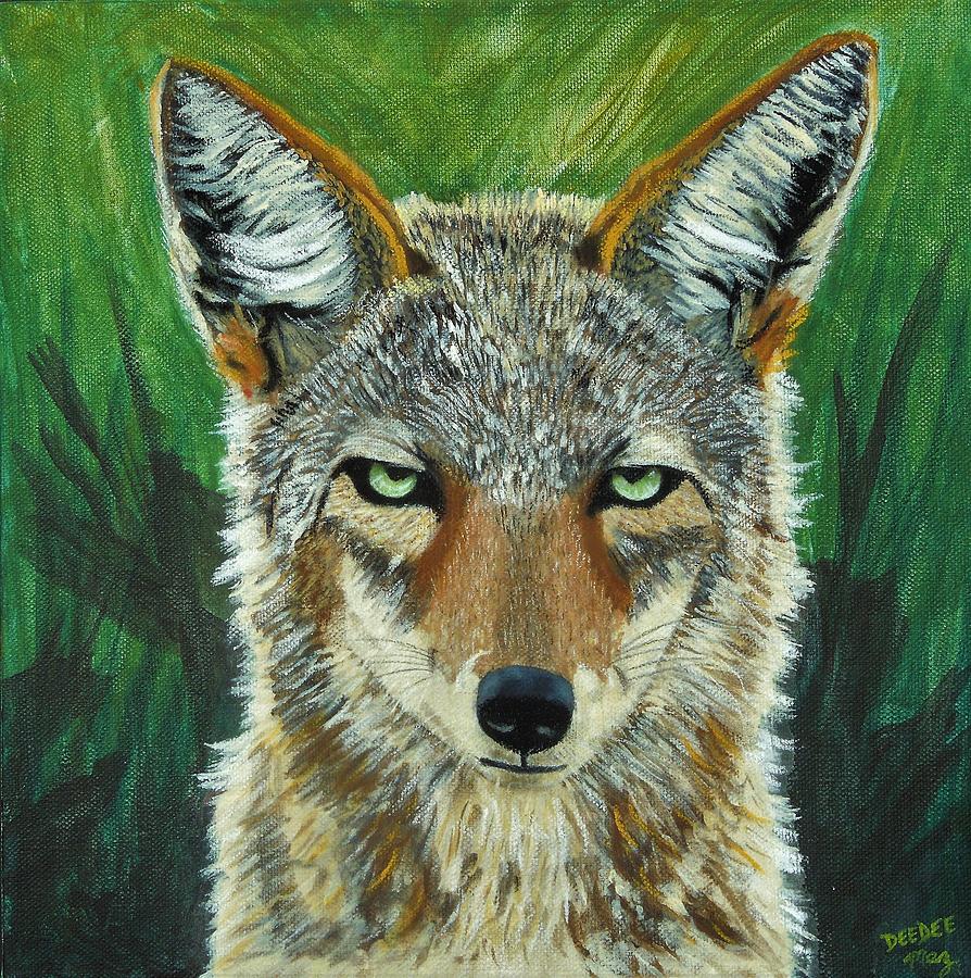 Wildlife Painting - Coyote the Trickster by Deedee Maz