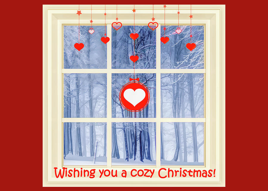 Cozy Christmas Card Mixed Media by Susan Lafleur