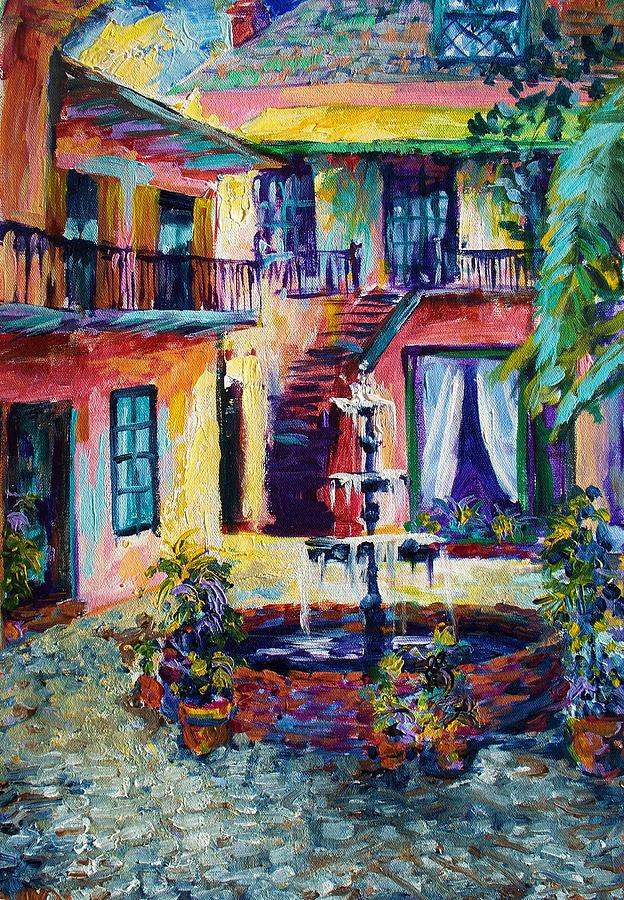 Cozy Courtyard Painting by Saundra Bolen Samuel - Fine Art America