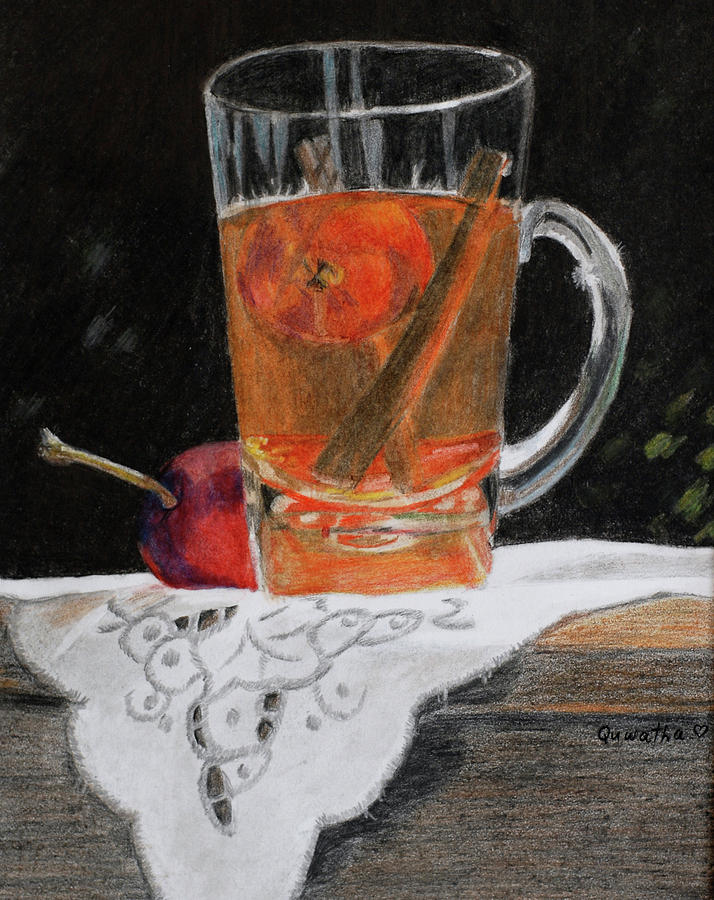 Crab Apple and Cinnamon Tea Painting by Quwatha Valentine
