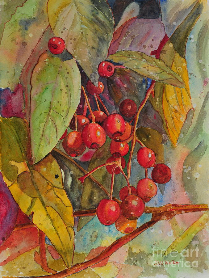 Crab Apples I Painting by John W Walker