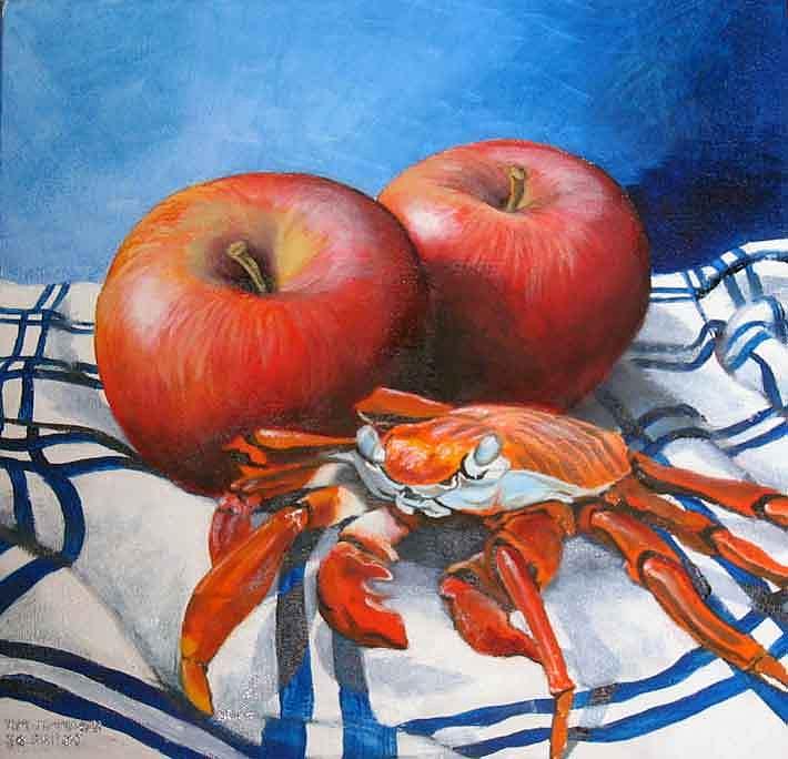 Crab Apples Painting by Tim Johnson