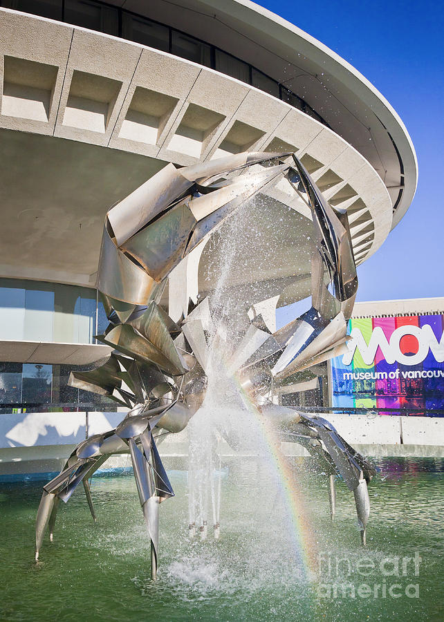 Crab Sculpture with Rainbow Photograph by Chris Dutton