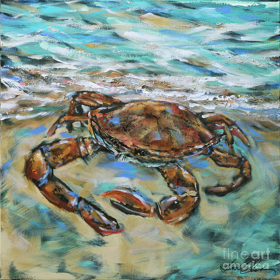 Crab Scurry Painting by Linda Olsen