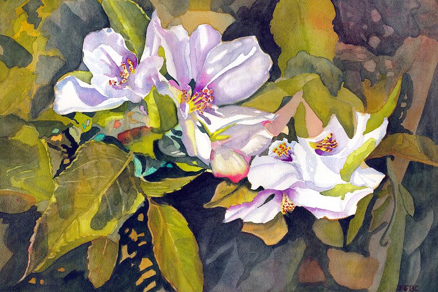 Crabapple Bonsai in Bloom Painting by Gerald Carpenter