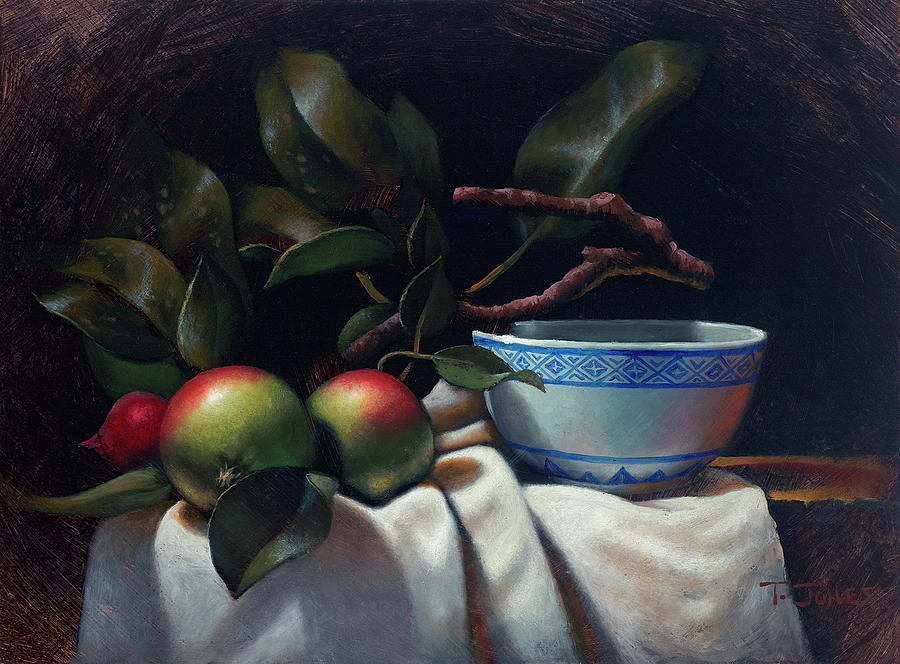 Crabapples and Rice Bowl Painting by Timothy Jones