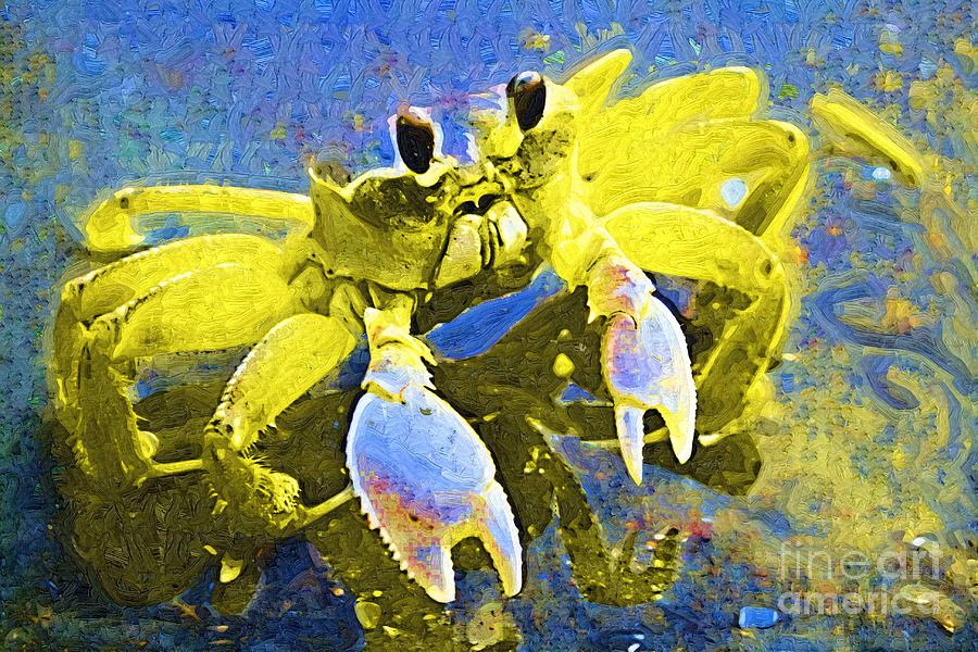 Crab Painting - Crabby and Cute by Deborah Selib-Haig
