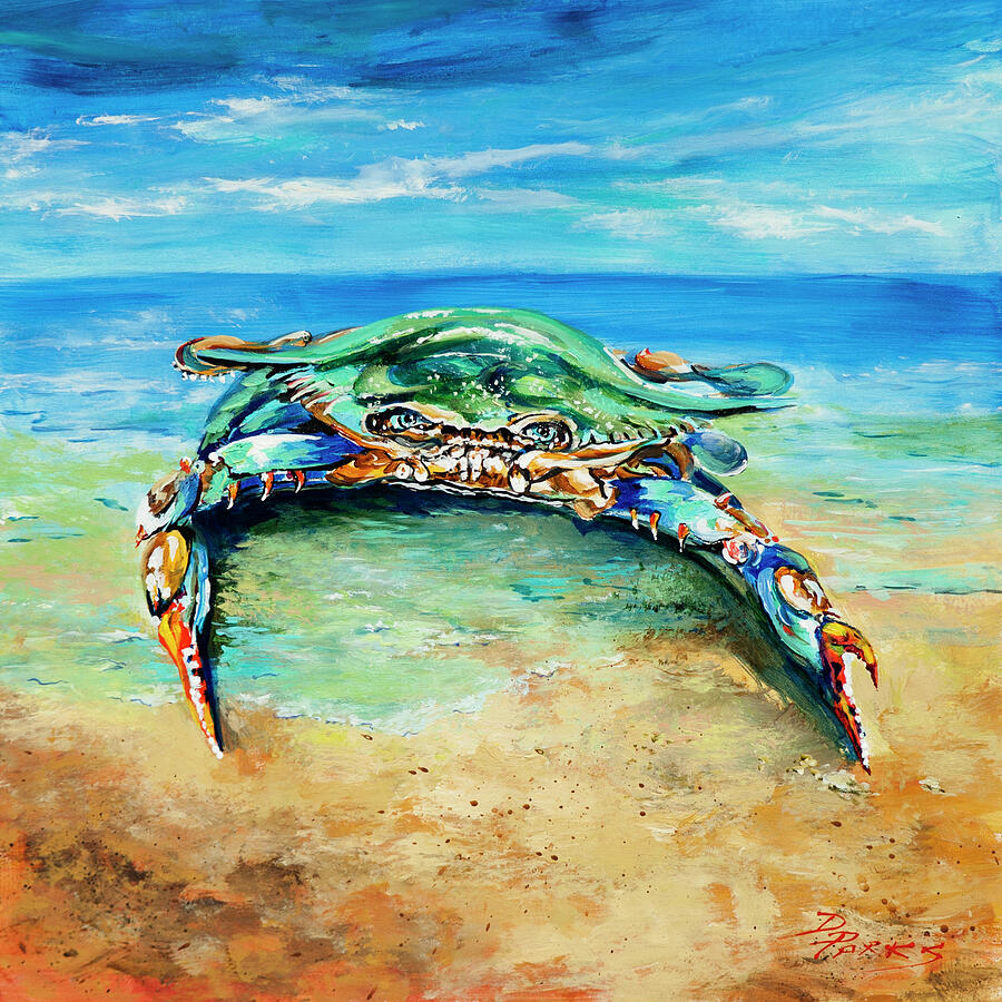 Crabby at the Beach Painting by Dianne Parks