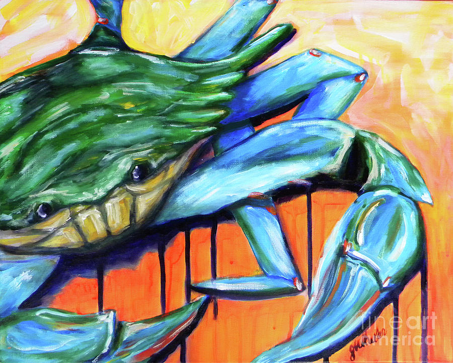 Crabby Painting by JoAnn Wheeler