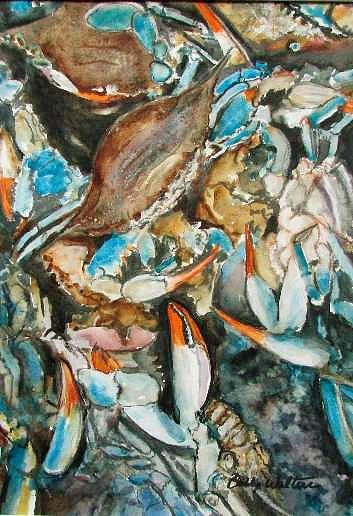 Crabby Mess Painting by Bobby Walters