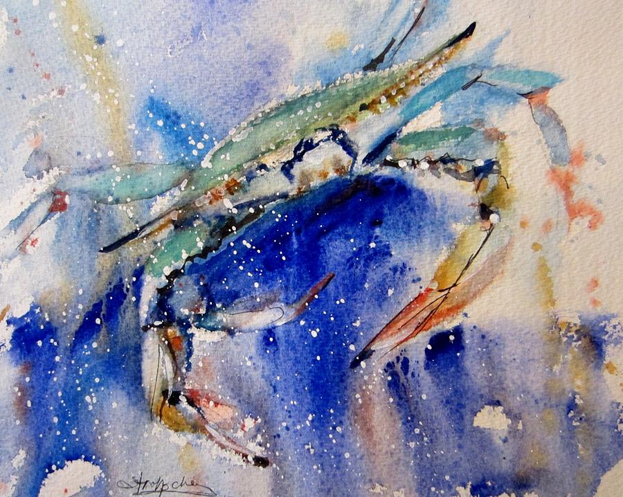 Crabby Painting by Sandra Strohschein