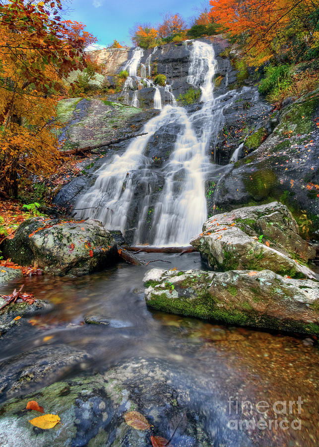 Crabtree Falls Virginia Upper Cascade in Autumn Photograph by Karen Jorstad