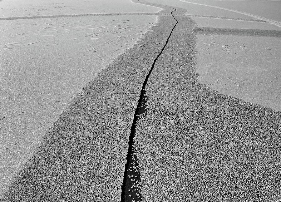 Crack In The Ice BW  Photograph by Lyle Crump
