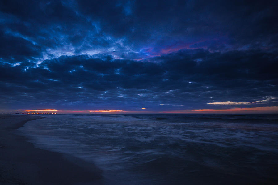 Crack of a Blue Dawn at the Beach Photograph by Michael Thomas