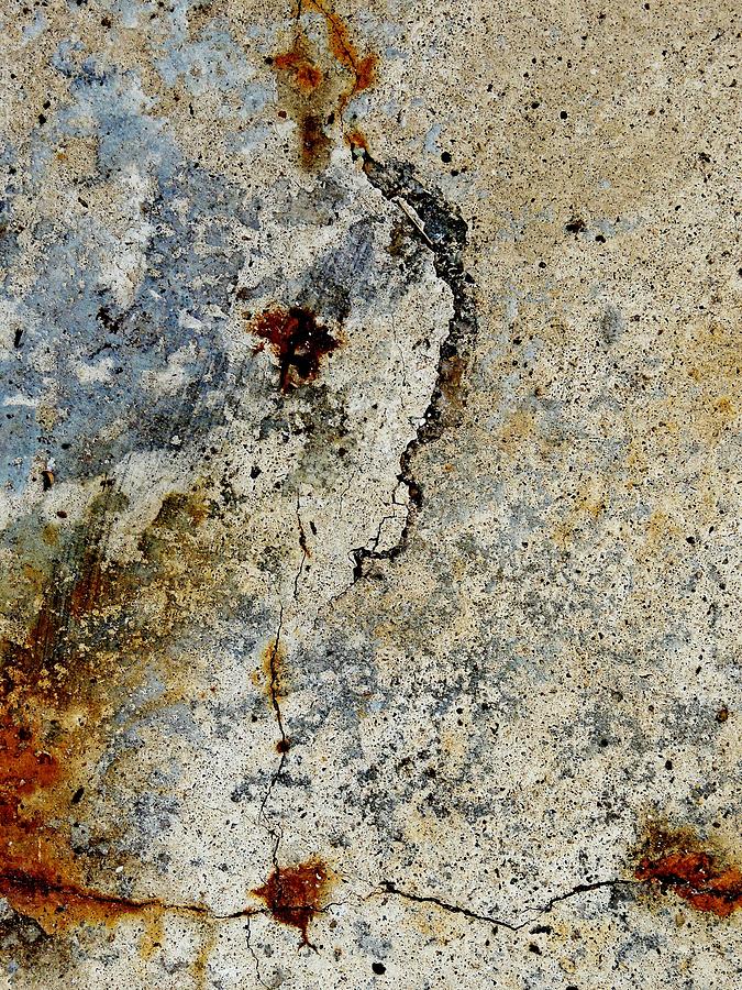 Cracked Concrete and Rust Abstract 2 Photograph by Denise Clark