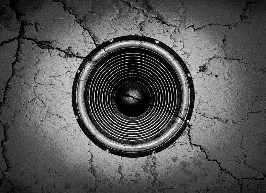 Cracked music speaker Digital Art by Steve Ball