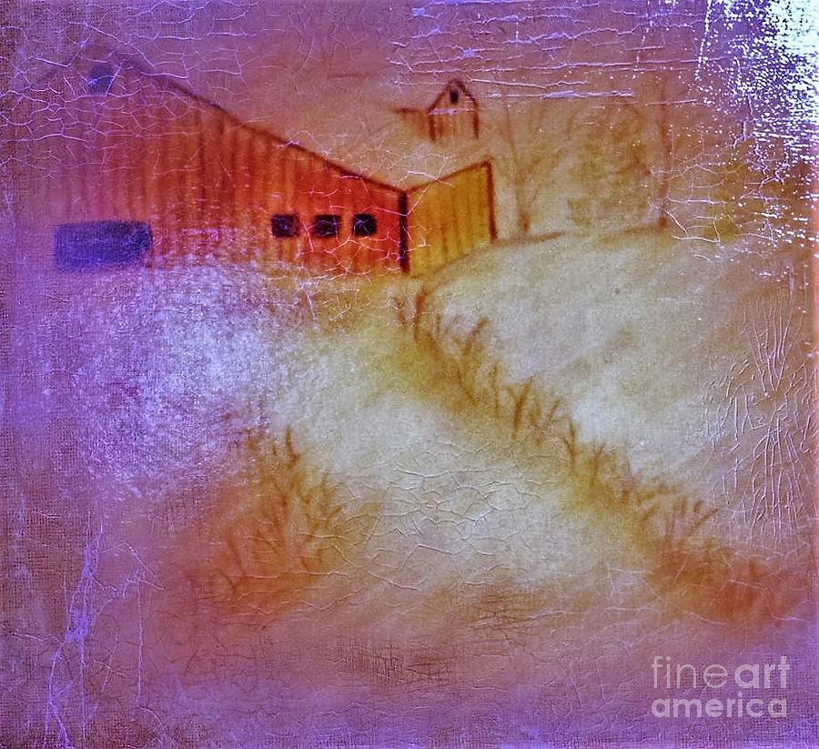 Crackled Painting Barn Drawing