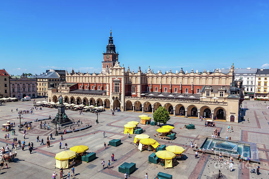 Cracow, Poland. Old town market square and Cloth Hall Photograph by Michal Bednarek