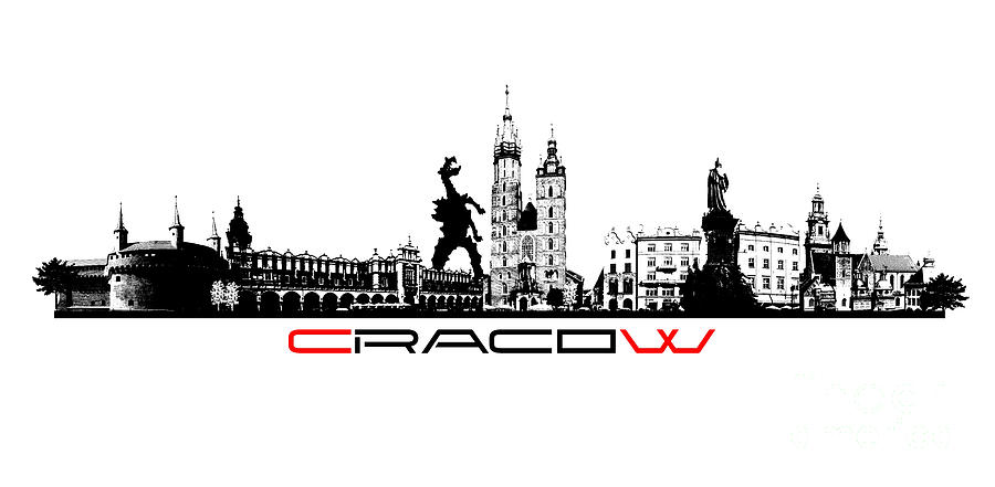Cracow skyline city Digital Art by Justyna Jaszke JBJart