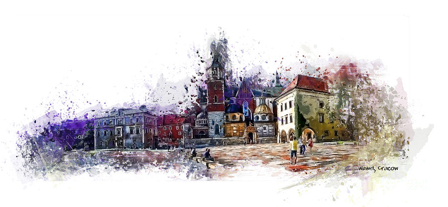 Cracow Wawel art Mixed Media by Justyna Jaszke JBJart