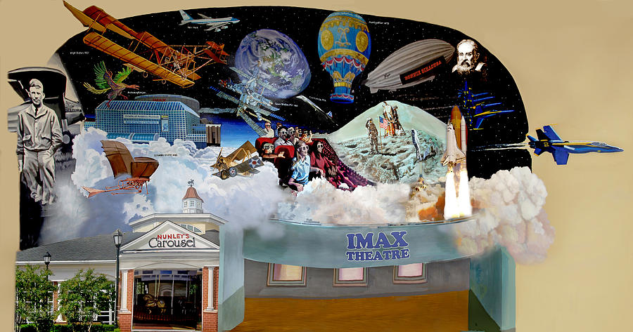 Cradle Of Aviation Museum IMAX Theatre Painting by Bonnie Siracusa