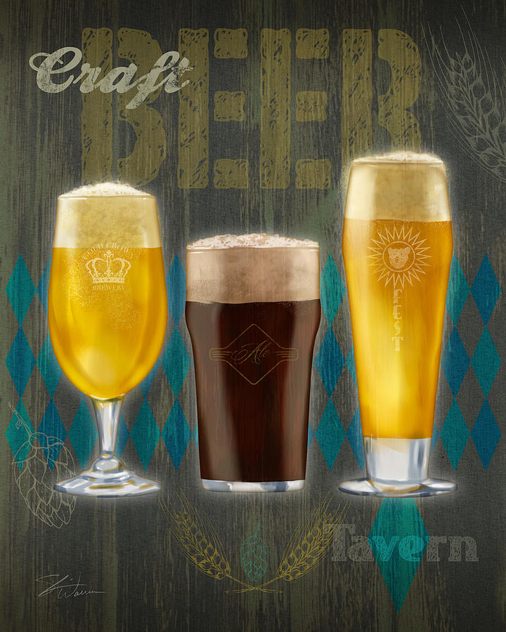Craft Beer Mixed Media by Shari Warren
