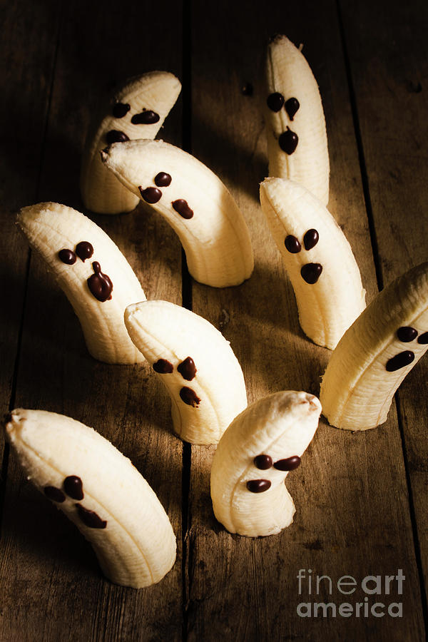 Halloween Photograph - Crafty ghost bananas by Jorgo Photography