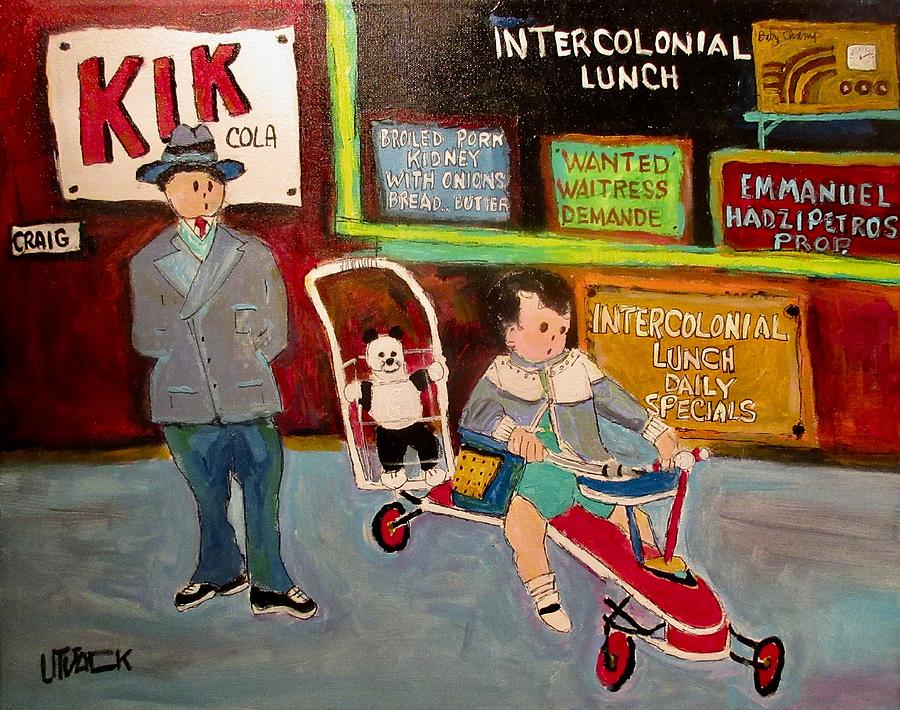 Craig Street Painting - Vintage Craig Street Generations Montreal memories by Michael Litvack