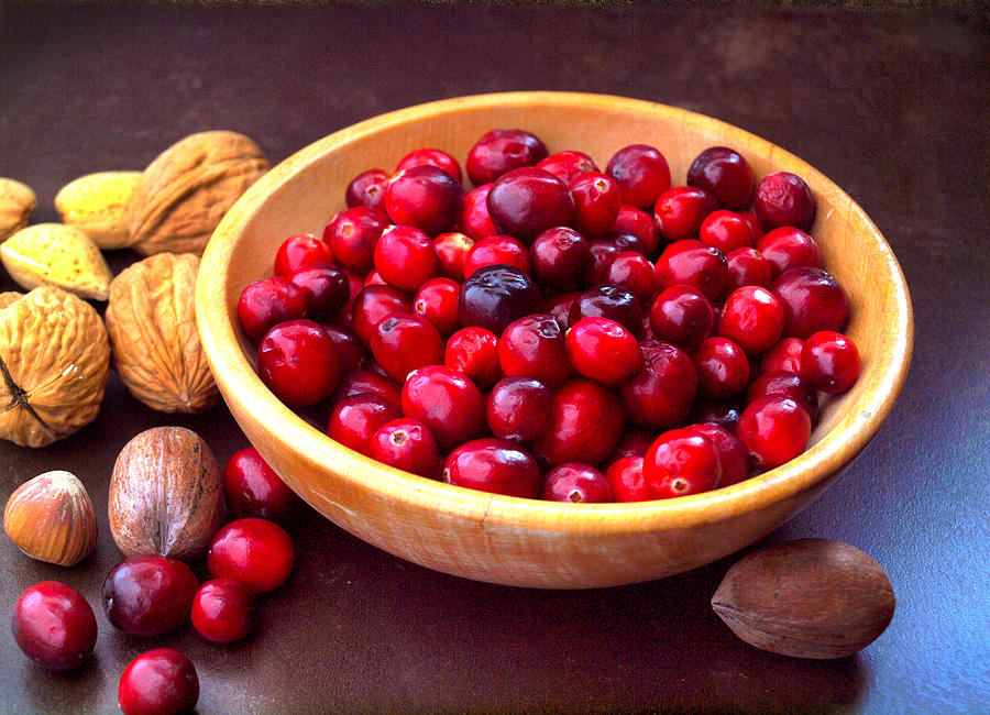 Cranberries and nuts Photograph by Gary De Capua