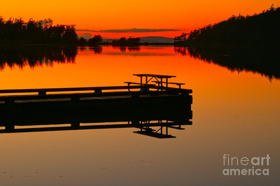 Cranberry Lake Sunset Picnic Photograph by Adam Jewell