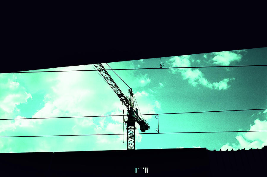 Crane Photograph - Crane and shadows by Nacho Vega Crane Photograph - Crane and shadows by Nacho Vega
