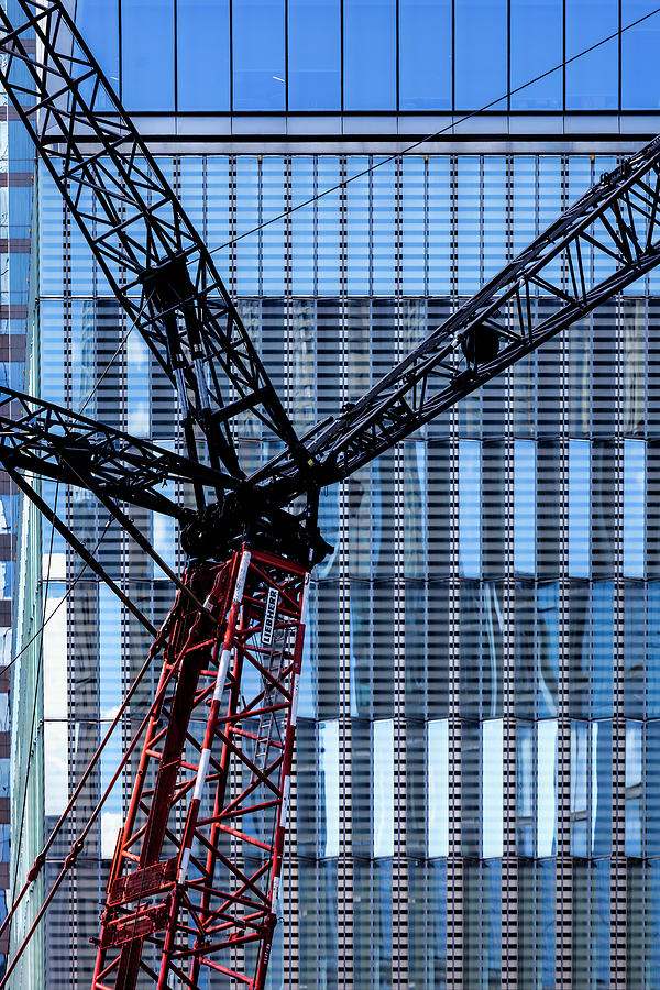 Crane and World Trade Center  Photograph by Robert Ullmann