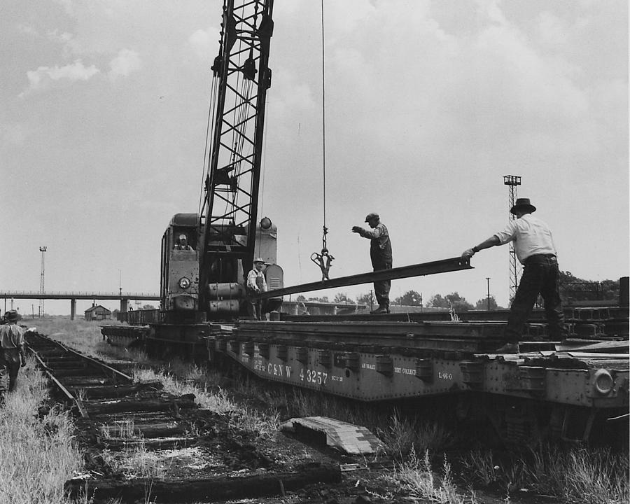 Crane at Work in Middle Yard Photograph by Chicago and North Western Historical Society