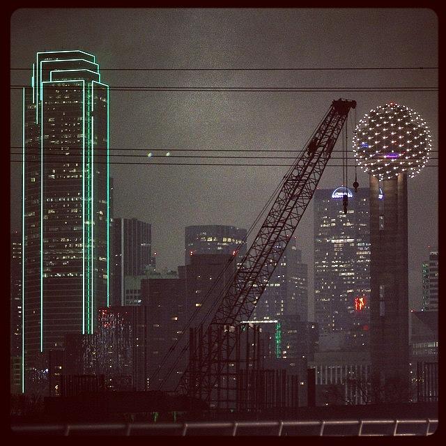 Dallas Photograph - Crane Between Buildings. #dallas by Javier Vicencio