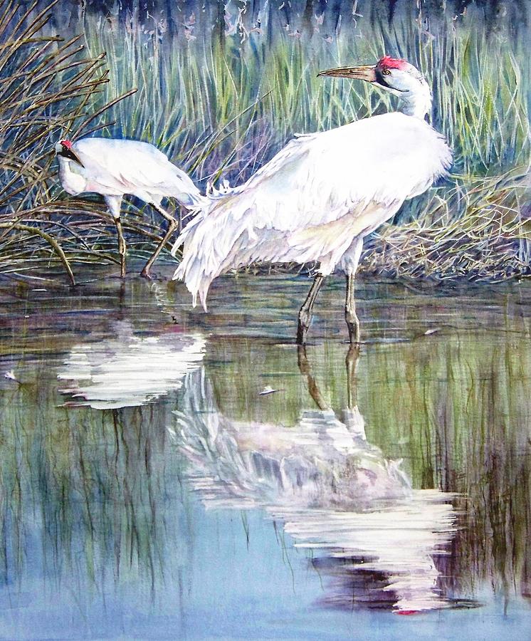 Crane Feathers Painting By Vicky Lilla