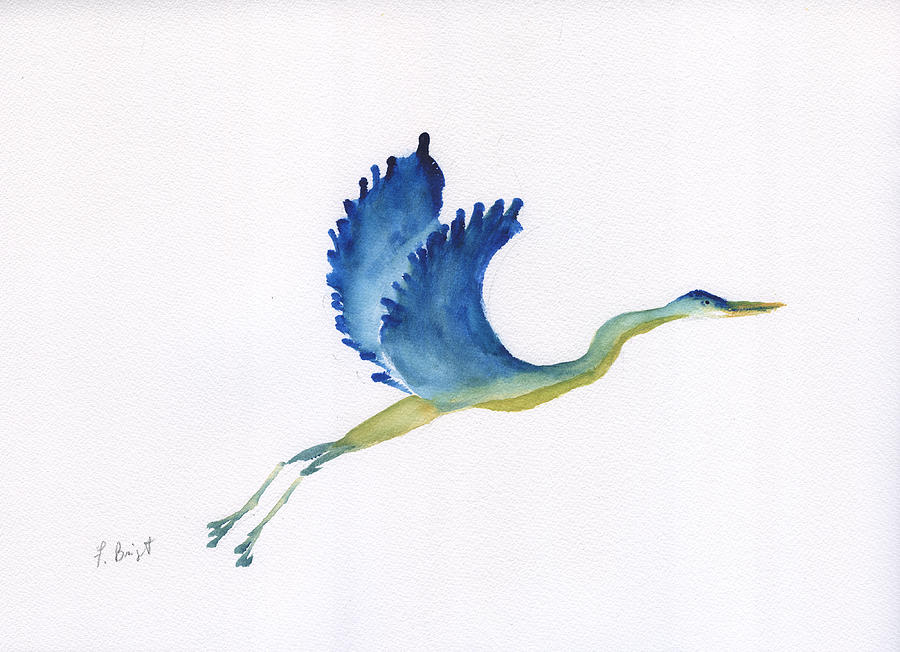 Crane In Flight Painting by Frank Bright