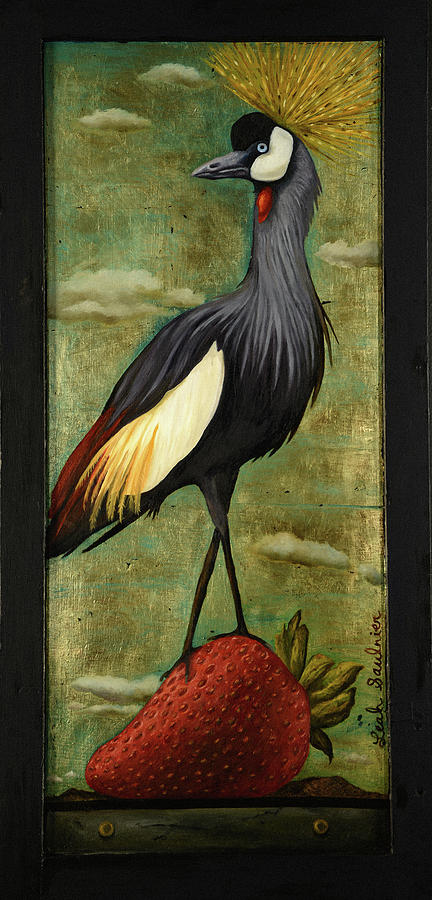 Crane Om A Strawberry Painting by Leah Saulnier The Painting Maniac
