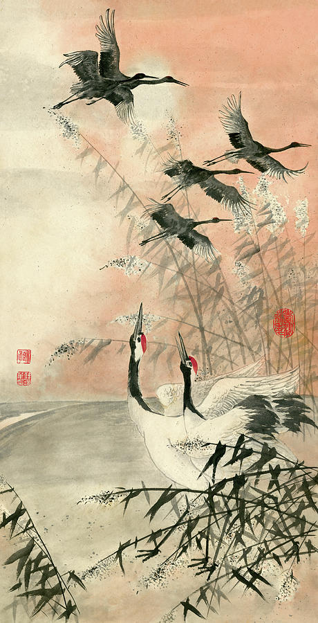 Cranes - 25 Painting by River Han