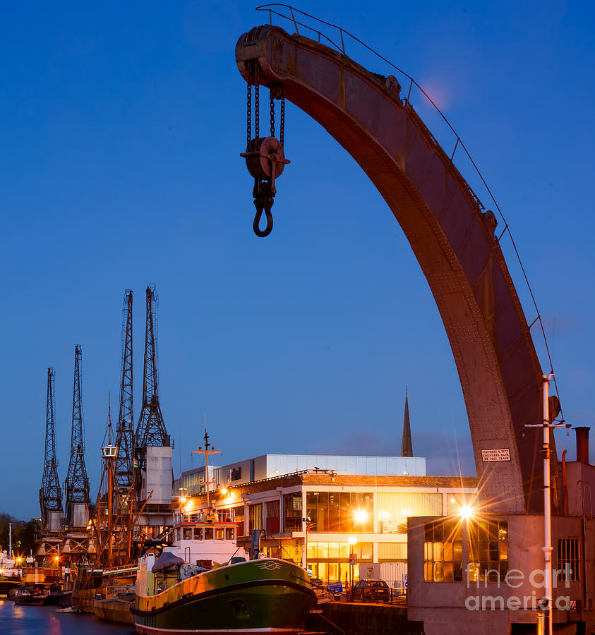 Cranes, Bristol harbour Photograph by Colin Rayner